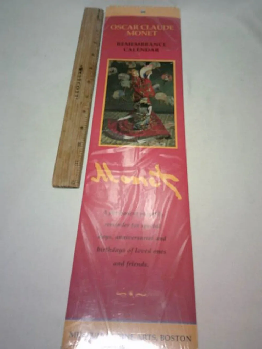 NEW VTG OSCAR CLAUDE MONET REMEMBERANCE CALENDAR MUSEUM OF FINE ARTS, BOSTON 🔥